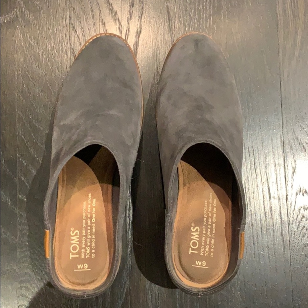 Grey Suede Mules